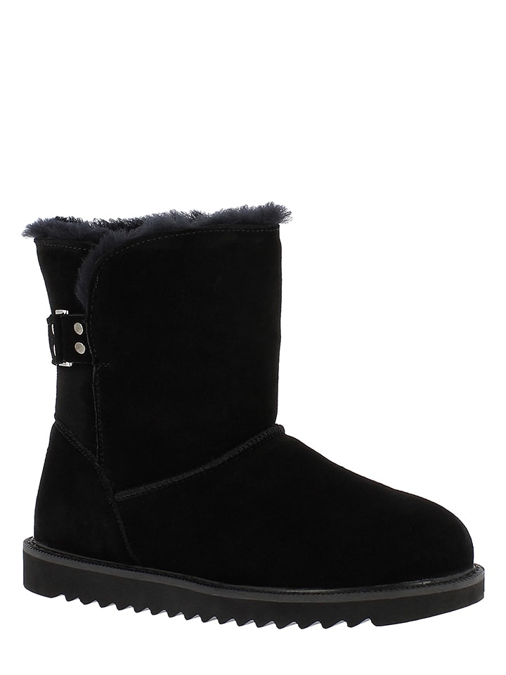 NICEBAY Skórzane botki zimowe "Blackbird" w kolorze czarnym rozmiar: 36