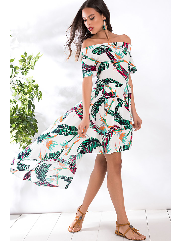 LA Angels Sukienka w kolorze biało-zielonym rozmiar: XL