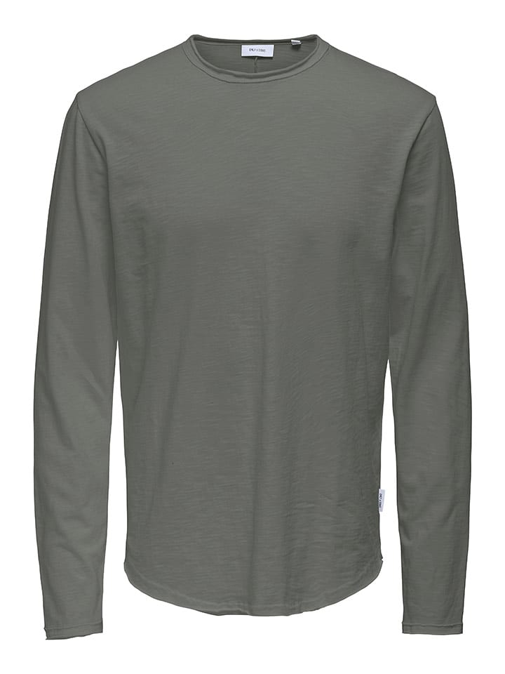 ONLY & SONS Koszulka "Benne" w kolorze szarobrązowym rozmiar: M