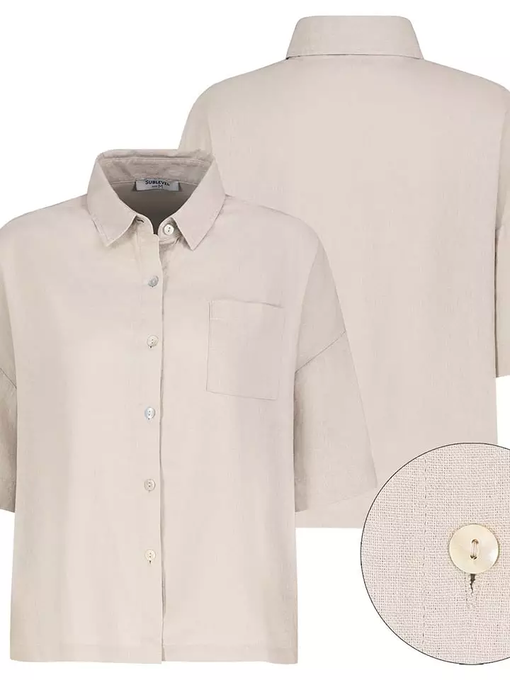 Sublevel Bluzka w kolorze beżowym rozmiar: L