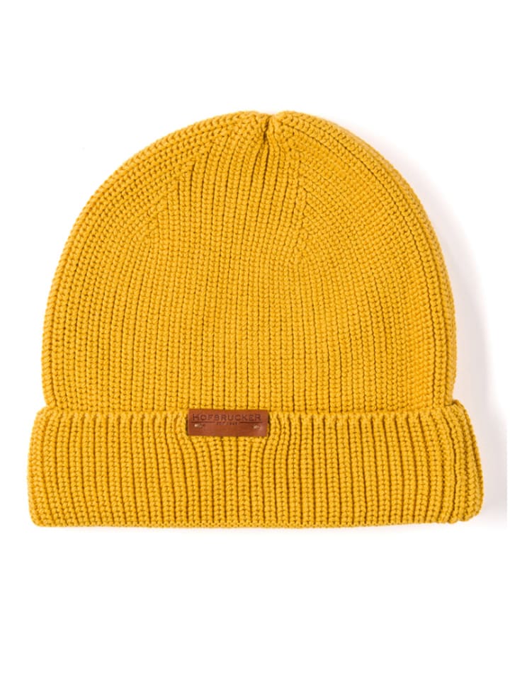 Hofbrucker Czapka beanie w kolorze musztardowym rozmiar: onesize