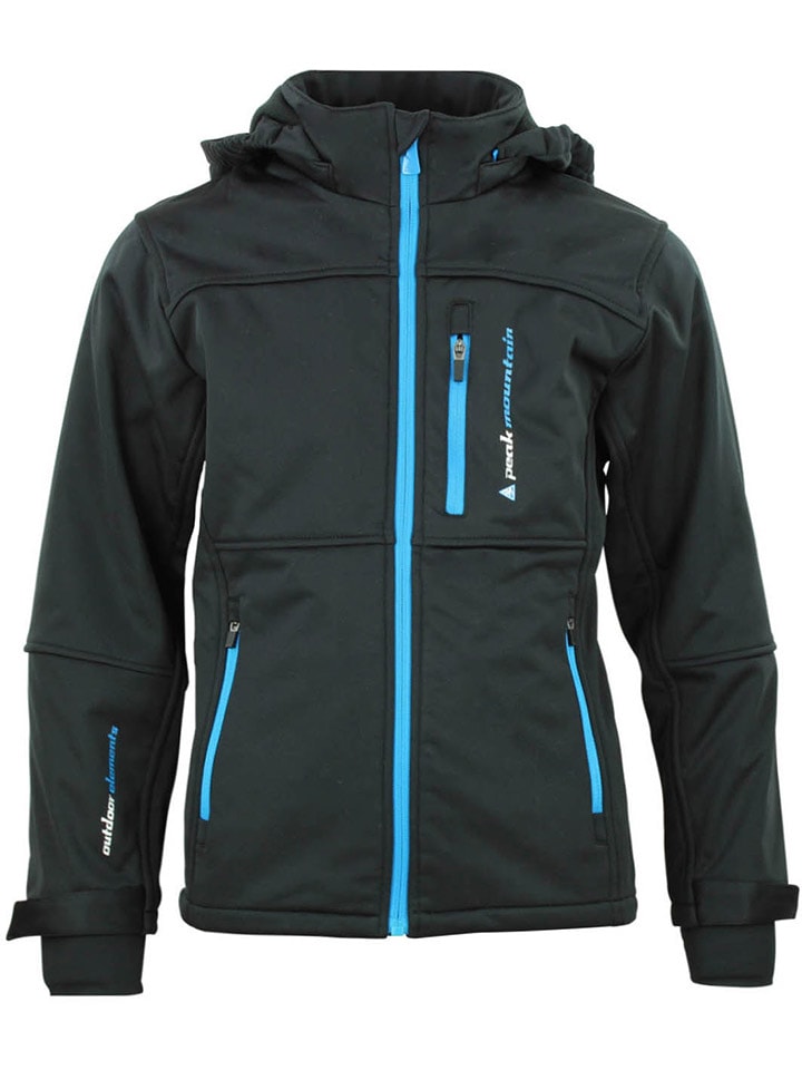 Peak Mountain Kurtka softshellowa w kolorze czarno-niebieskim rozmiar: 98