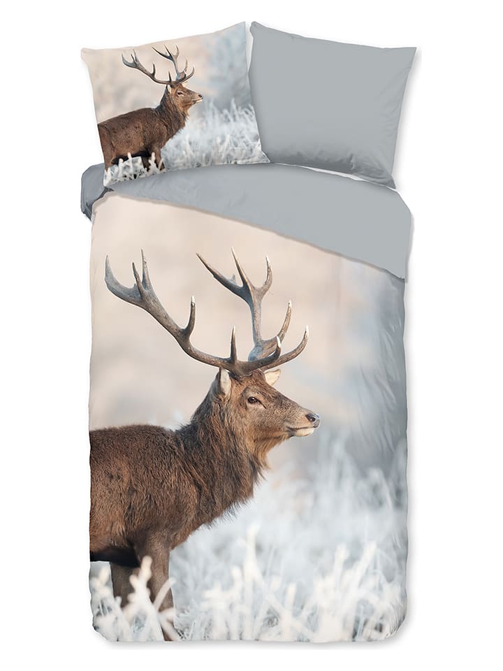 Good Morning Komplet pościeli "Wess" w kolorze jasnoszaro-brązowym rozmiar: 240x220 cm