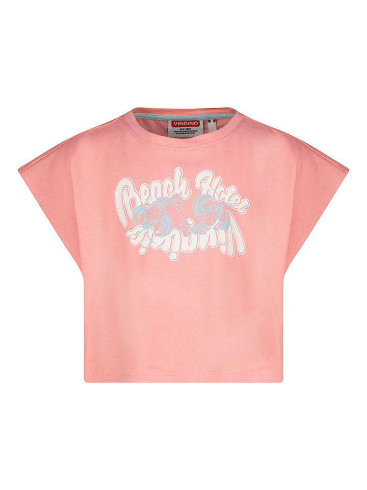 Vingino Koszulka w kolorze brzoskwiniowym rozmiar: 128