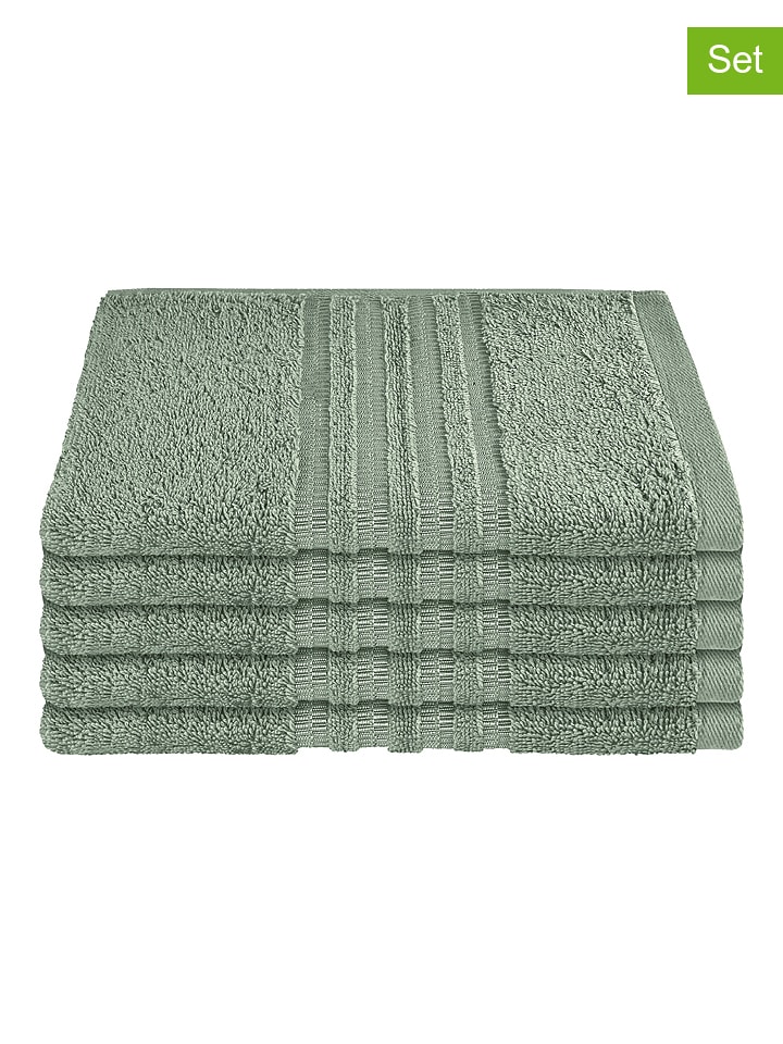 Schiesser Ręczniki (5 szt.) "Milano" w kolorze jasnozielonym dla gości rozmiar: 30x50 cm
