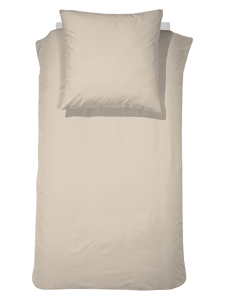 Cinderella Komplet pościeli flanelowej "Weekend" w kolorze beżowym rozmiar: 155x220 cm