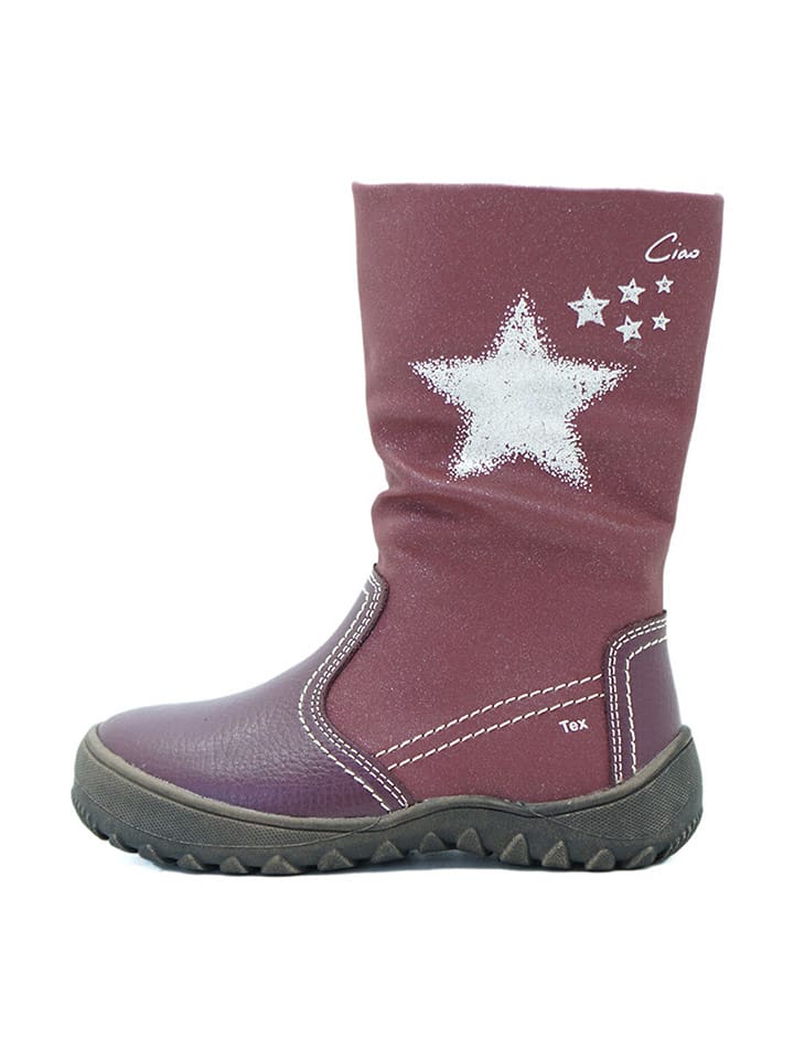 Ciao Skórzane kozaki w kolorze ciemnoczerwonym rozmiar: 35