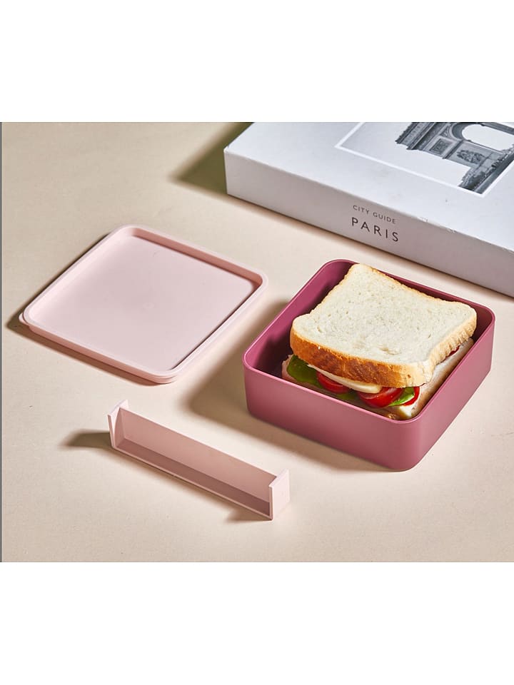 Violeta Home Pudełko w kolorze jasnoróżowym na lunch - 14 x 5 x 14 cm rozmiar: onesize
