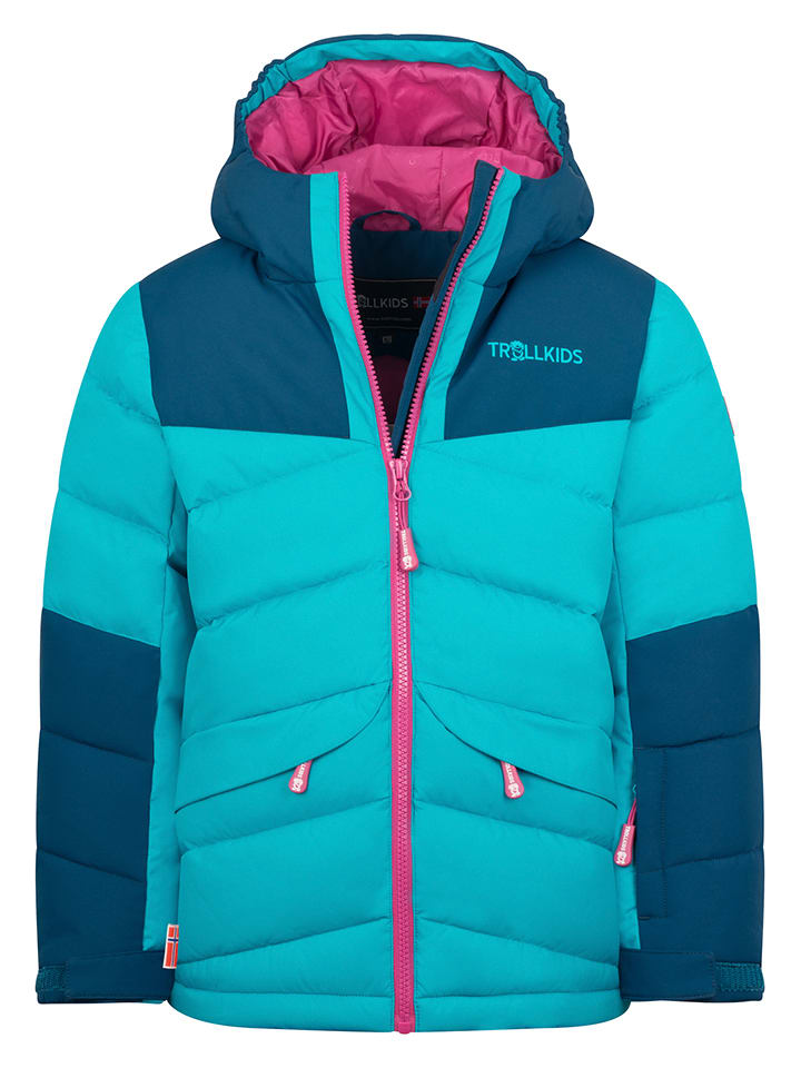 Trollkids Kurtka zimowa "Narvik" w kolorze turkusowym rozmiar: 140