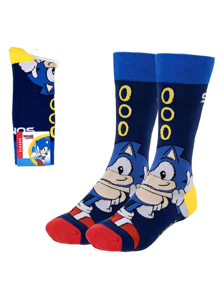 Lucky Socks Skarpety "Sonic" w kolorze żółto-czerwono-granatowym rozmiar: 35-41