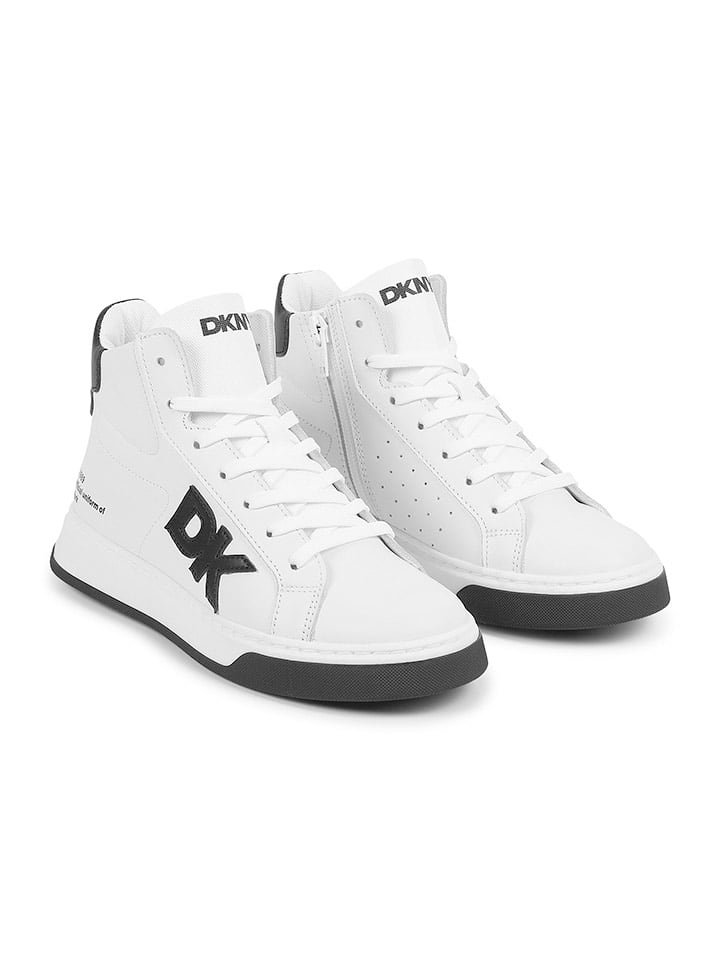 DKNY Skórzane sneakersy w kolorze białym rozmiar: 37