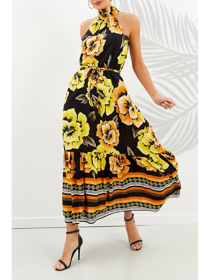 Milan Kiss Sukienka w kolorze czarno-żółtym rozmiar: S