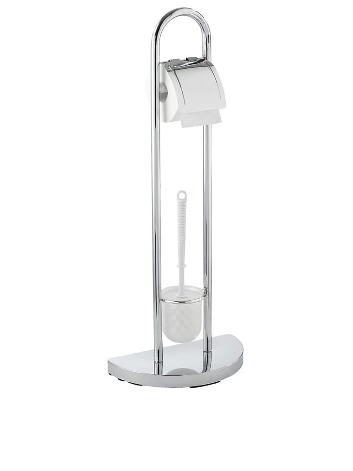 Wenko Zestaw WC w kolorze srebrnym - wys. 84 cm rozmiar: onesize