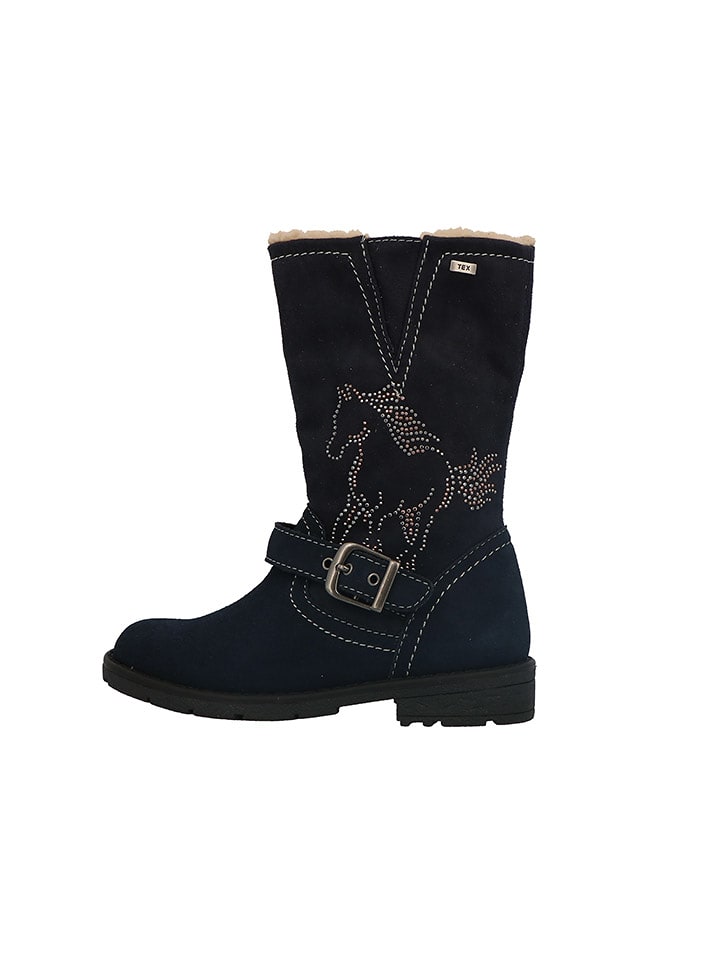 Lurchi Skórzane botki "Heidi" w kolorze granatowym rozmiar: 38