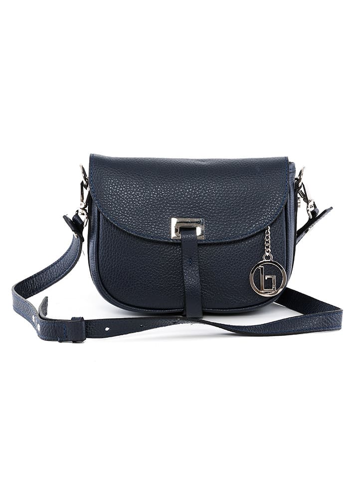 Lia Biassoni Skórzana torebka "Neva" w kolorze granatowym - 20 x 16 x 6 cm rozmiar: onesize