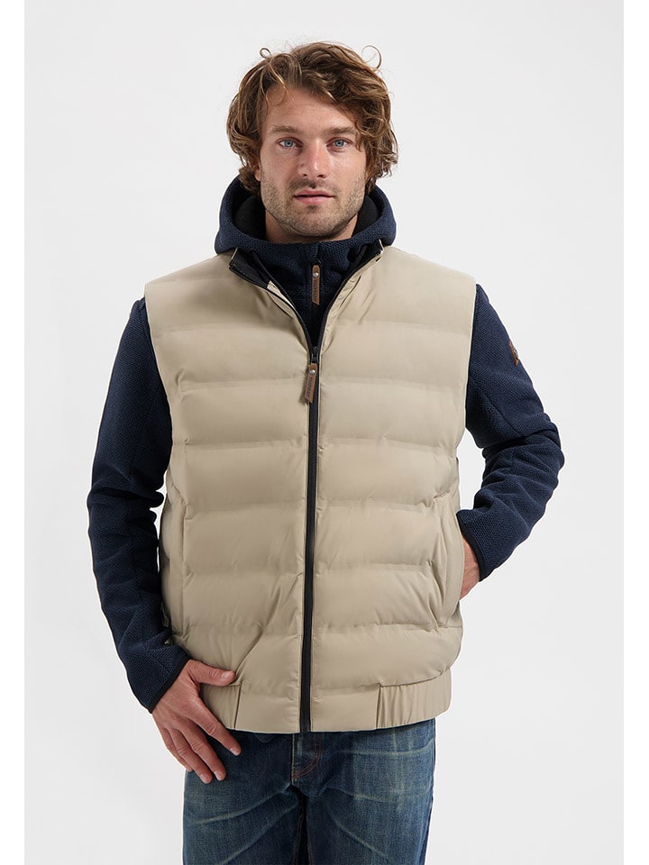 TRAVELIN' Kamizelka pikowana "Magnus" w kolorze beżowym rozmiar: L