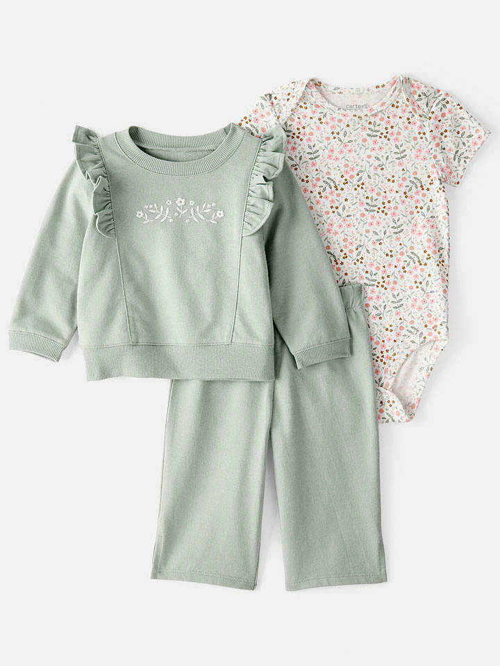 carter's 3-częściowy zestaw w kolorze zielonym ze wzorem rozmiar: 80