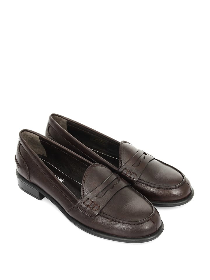 GÖNDERİ® Skórzane mokasyny w kolorze brązowym rozmiar: 41