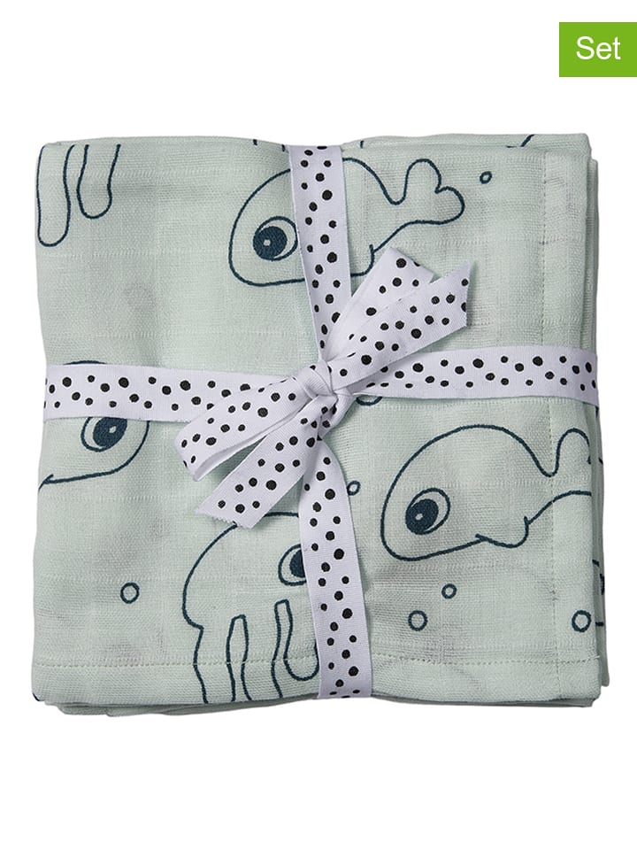 done by deer Chustki muślinowe (2 szt.) w kolorze błękitnym - 120 x 120 cm rozmiar: onesize