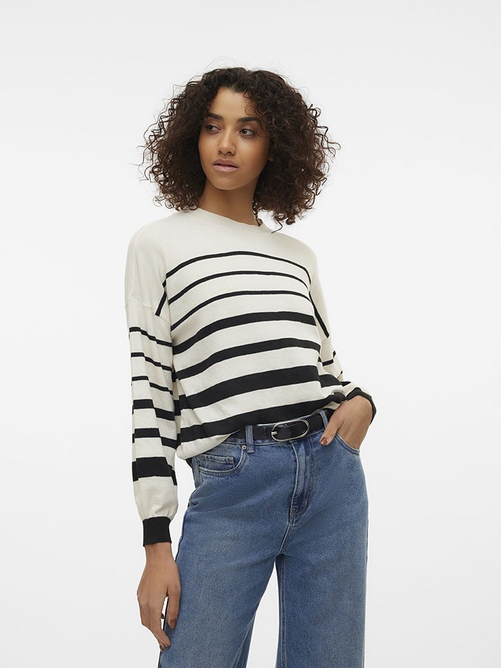 Vero Moda Sweter w kolorze czarno-białym rozmiar: XS