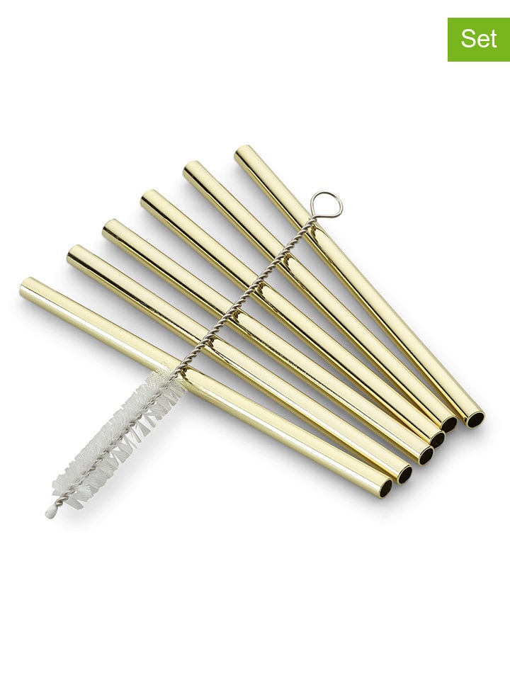 Echtwerk Słomki (6 szt.) w kolorze złotym do picia - wys. 12 cm rozmiar: onesize