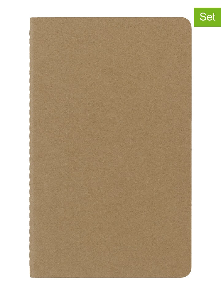 Moleskine Notatniki (2 szt.) w kolorze jasnobrązowym w linię - 13 x 21 cm rozmiar: onesize