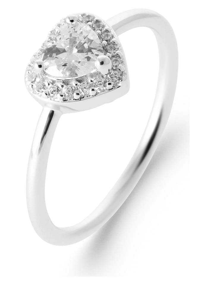 L'Atélier Précieux Srebrny pierścionek z cyrkoniami rozmiar: 50