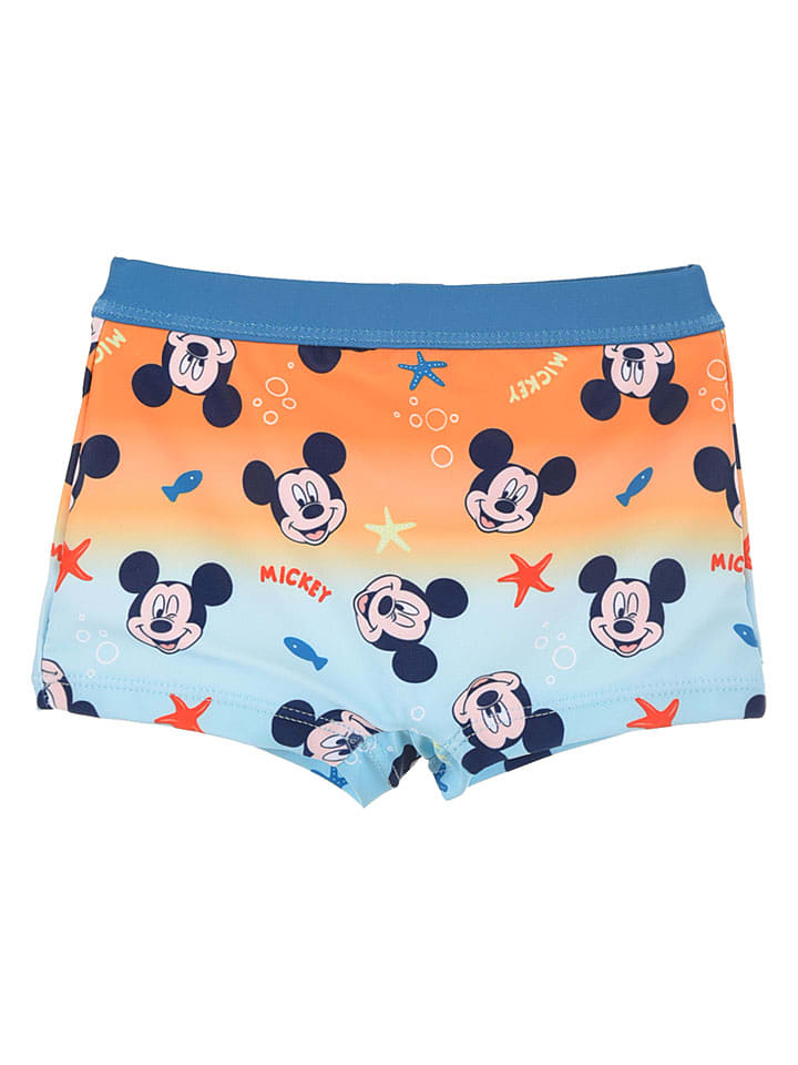Disney Mickey Mouse Kąpielówki "Myszka Miki" w kolorze błękitno-pomarańczowym rozmiar: 98