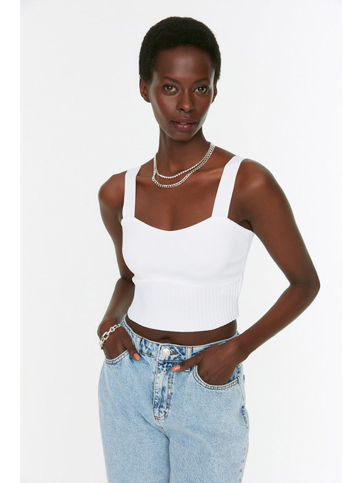 trendyol Top w kolorze białym rozmiar: M