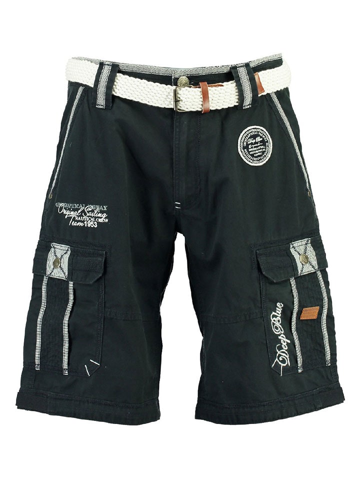 Geographical Norway Bermudy "Paillette" w kolorze granatowym rozmiar: M