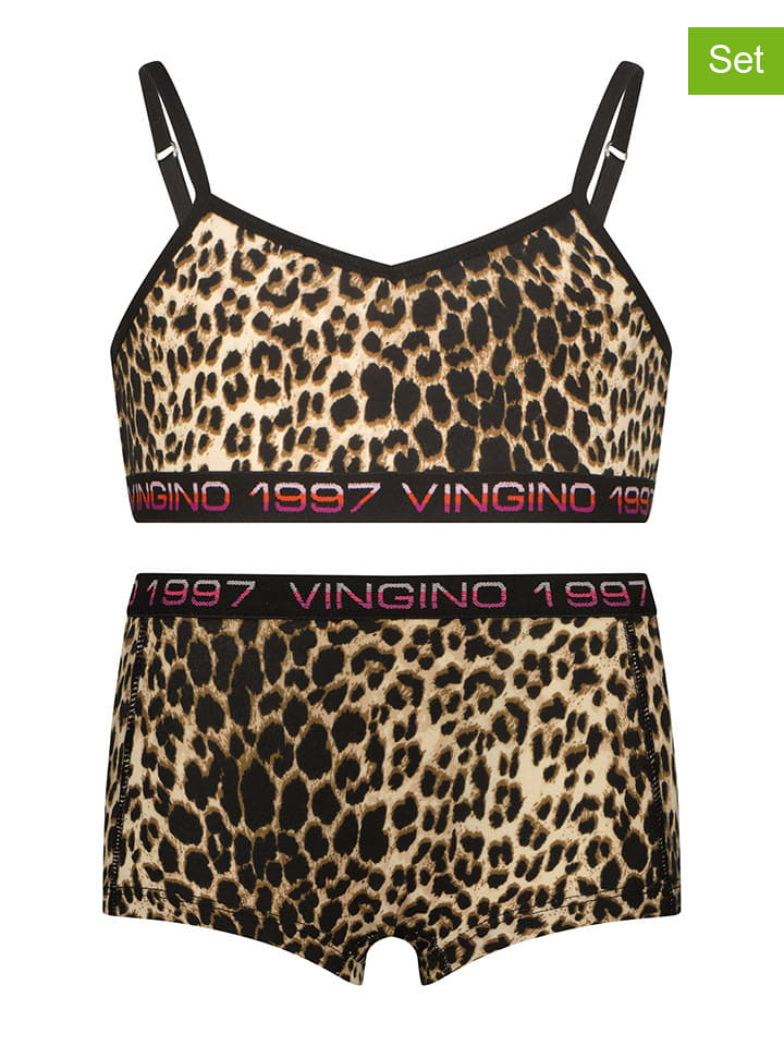 Vingino 2-częściowy zestaw bielizny w kolorze czarno-beżowym rozmiar: 146/152