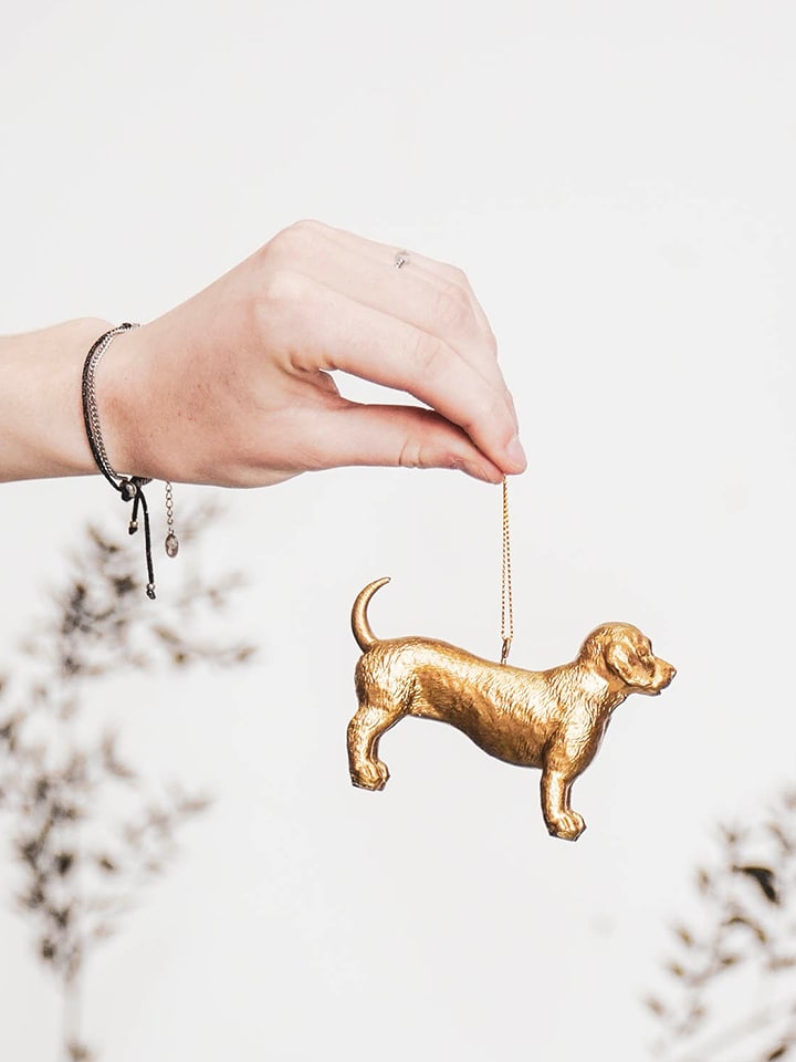 HouseVitamin Zawieszka dekoracyjna w kolorze złotym - 10 x 7 x 3 cm rozmiar: onesize