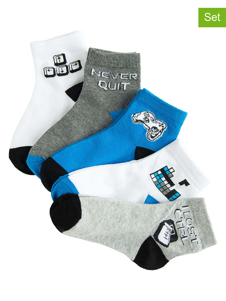 COOL CLUB Skarpety (5 par) w kolorze szaro-białym rozmiar: 34/36