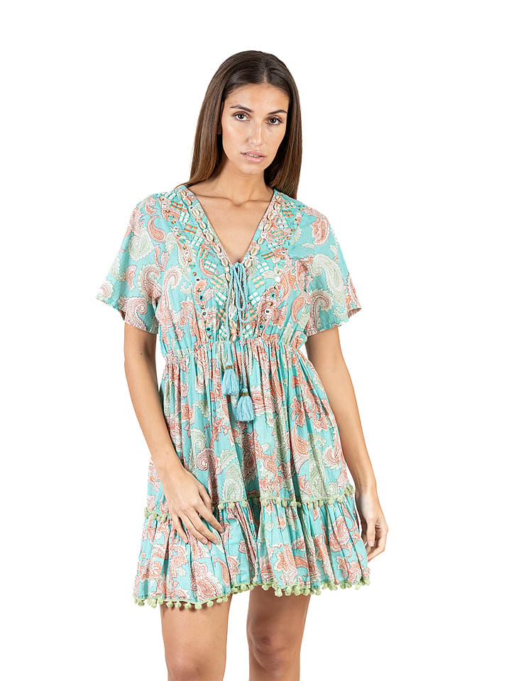 Isla Bonita by SIGRIS Sukienka w kolorze turkusowym rozmiar: S