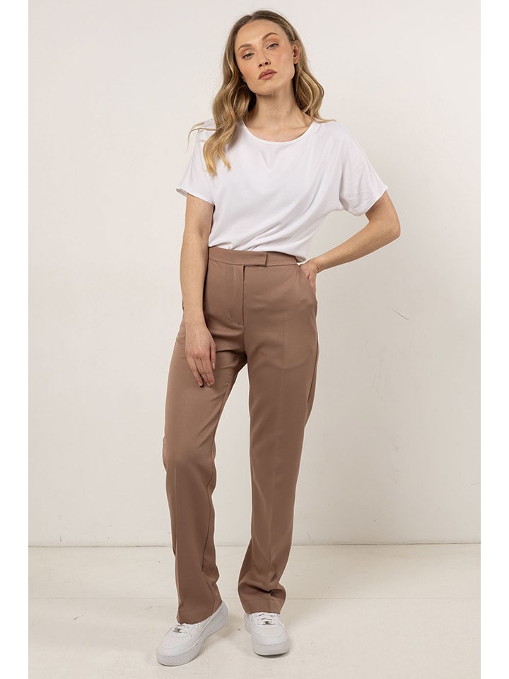 Awama Spodnie w kolorze beżowym rozmiar: S