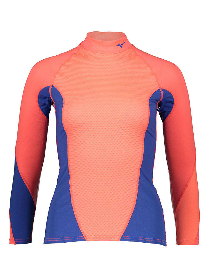 Mizuno Podkoszulek funkcyjny "VBody G1" w kolorze pomarańczowo-niebieskim rozmiar: S