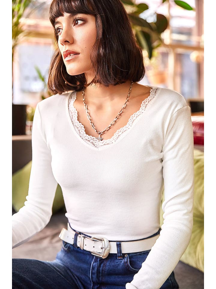 Olalook Bluzka w kolorze białym rozmiar: onesize