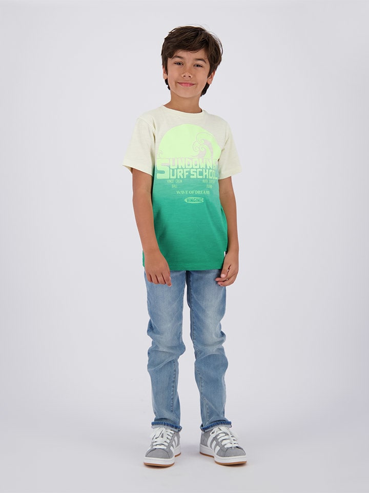 Vingino Koszulka w kolorze zielono-beżowym rozmiar: 164