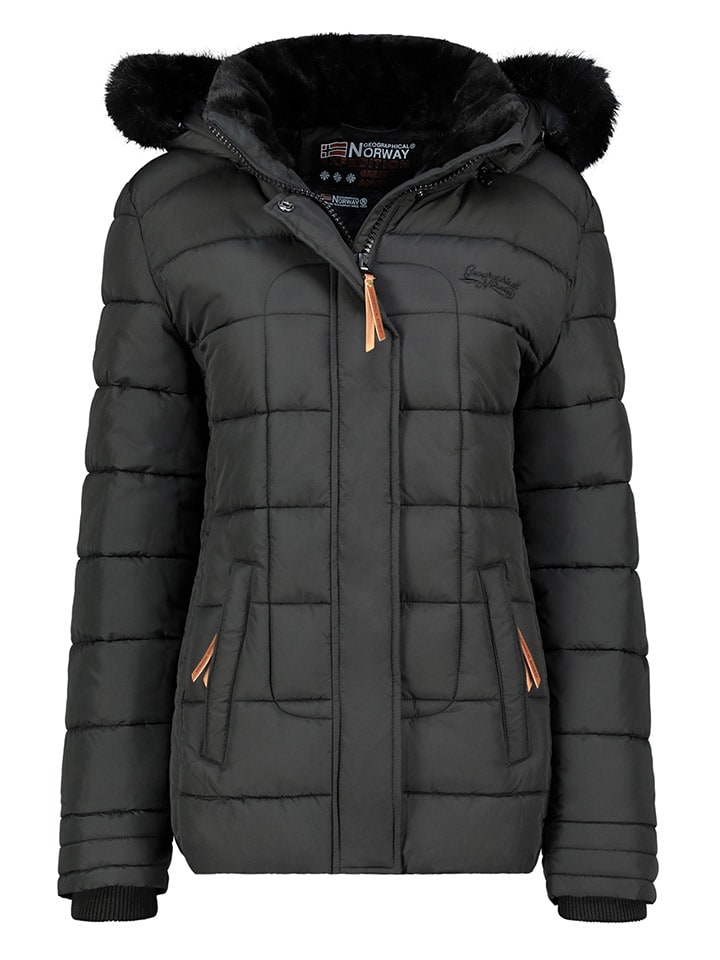 Geographical Norway Kurtka pikowana w kolorze czarnym rozmiar: XL