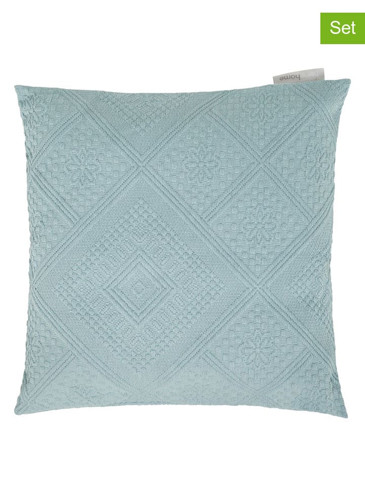 heine home Poszewki (2 szt.) w kolorze turkusowym na poduszkę rozmiar: 40x40 cm