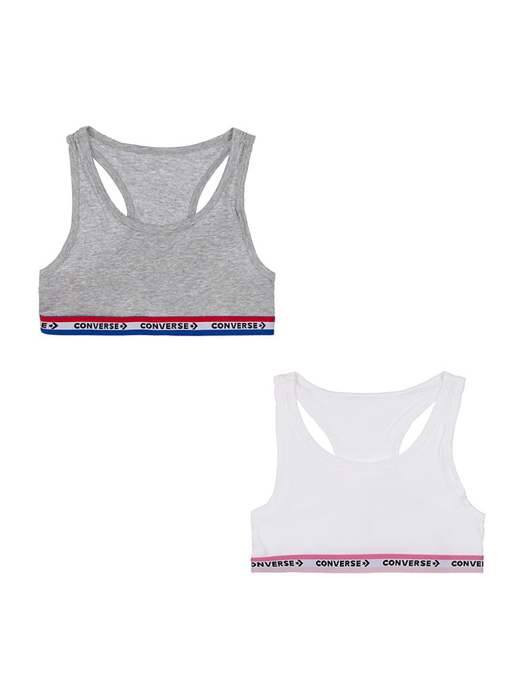 Converse Topy (2 szt.) w kolorze szarym i białym rozmiar: 140-152