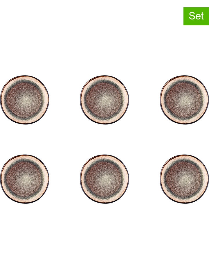 Björn Talerze (6 szt.) "Iris" w kolorze beżowo-brązowym - Ø 16 cm rozmiar: onesize