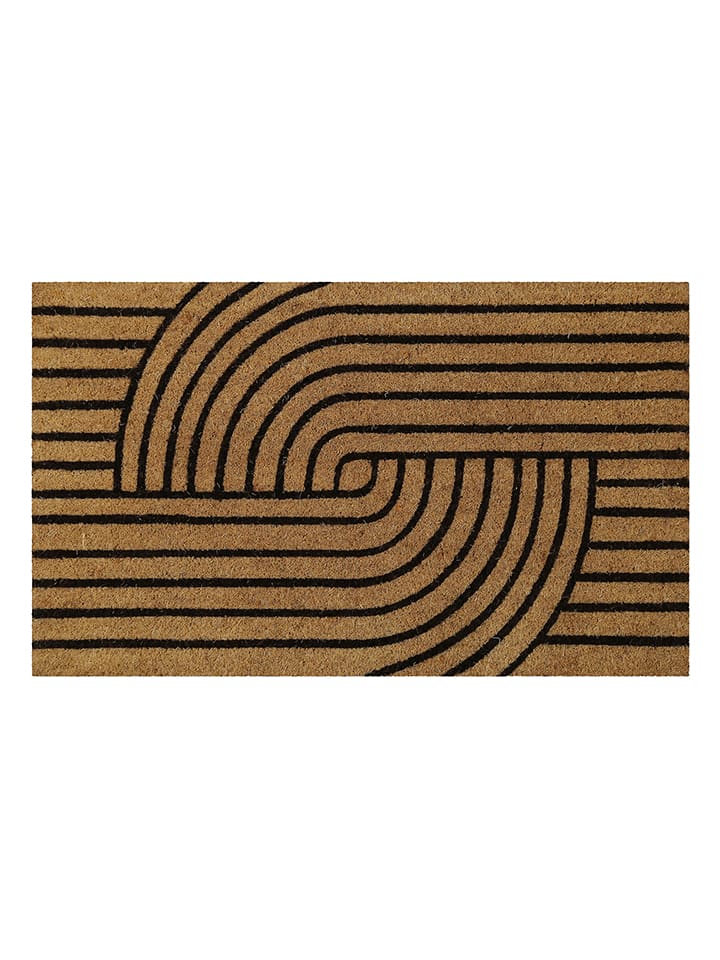 Wecon Home Wycieraczka "Modern Mania" w kolorze jasnobrązowo-czarnym z włókna kokosowego rozmiar: 40x60 cm