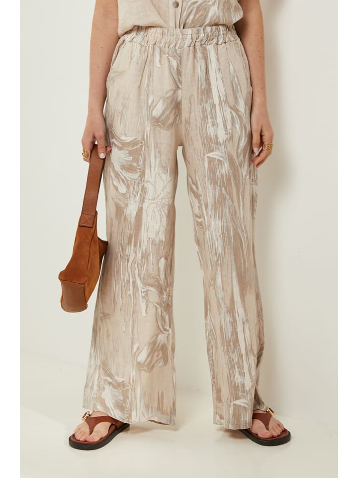 Rodier Lin Lniane spodnie w kolorze beżowym rozmiar: S/M