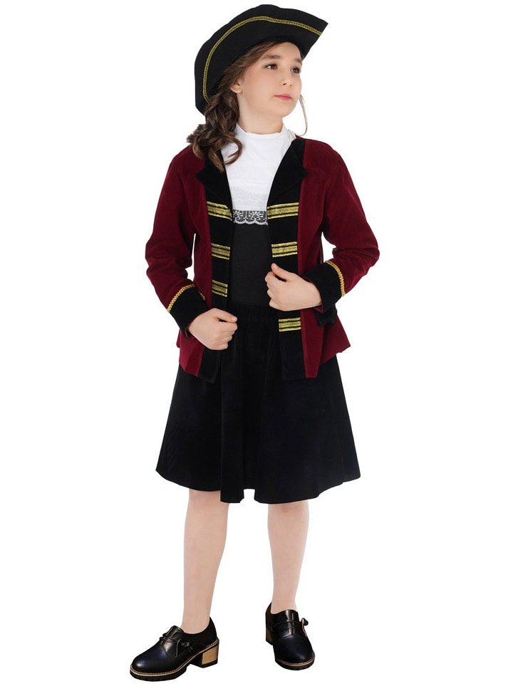 CHAKS 4-częściowy kostium "Lady" w kolorze czerwono-czarnym rozmiar: 128