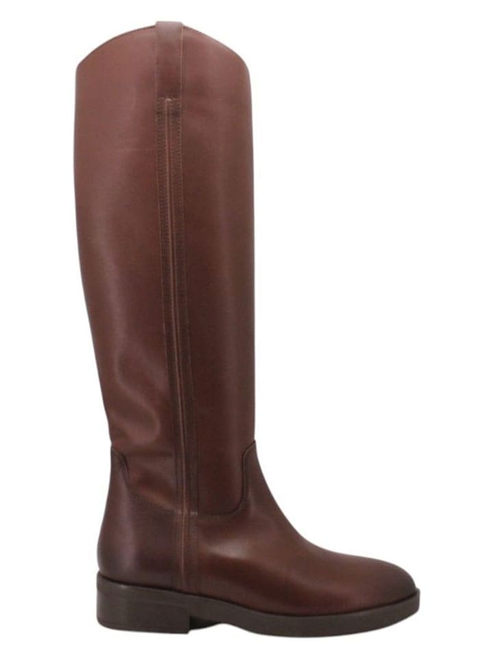 Unisa Skórzane kozaki w kolorze brązowym rozmiar: 38