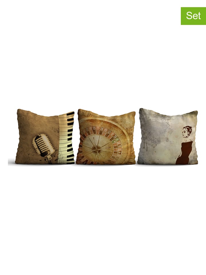 Wallity Poduszki (3 szt.) w kolorze jasnobrązowo-beżowym rozmiar: 43x43 cm