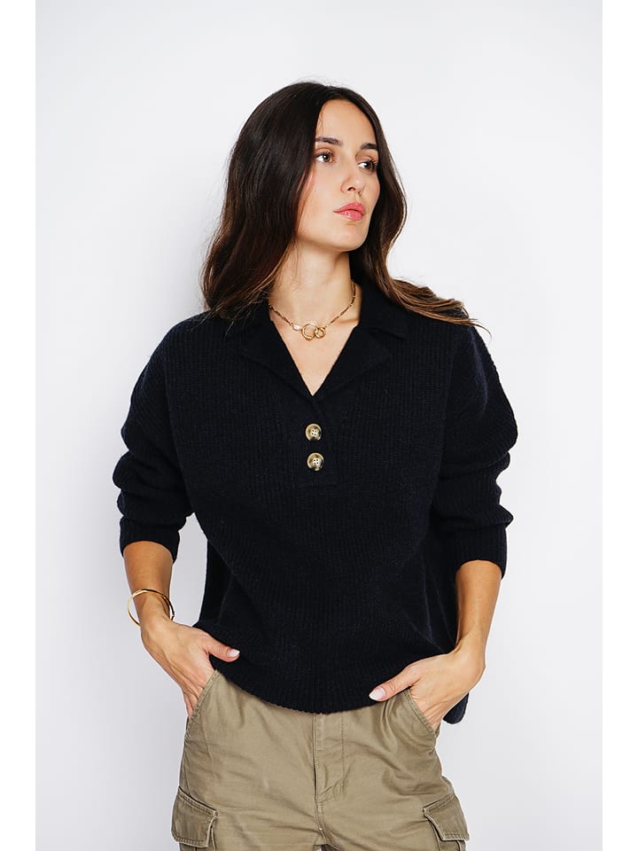 ASSUILI Kaszmirowy sweter w kolorze czarnym rozmiar: 42