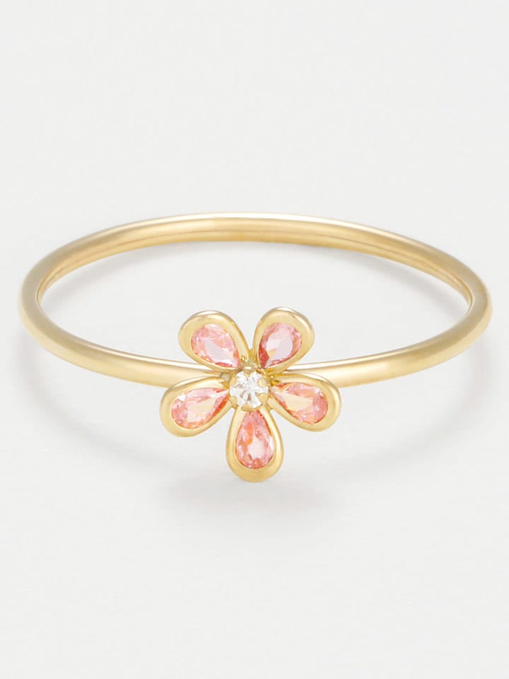 OR ÉCLAT Złoty pierścionek "Reese" z cyrkoniami rozmiar: 50