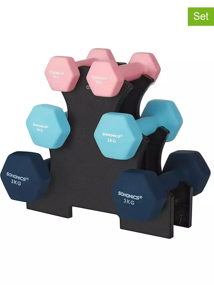 Songmics 7-częściowy zestaw w kolorze jasnoróżowo-błękitno-granatowym rozmiar: onesize